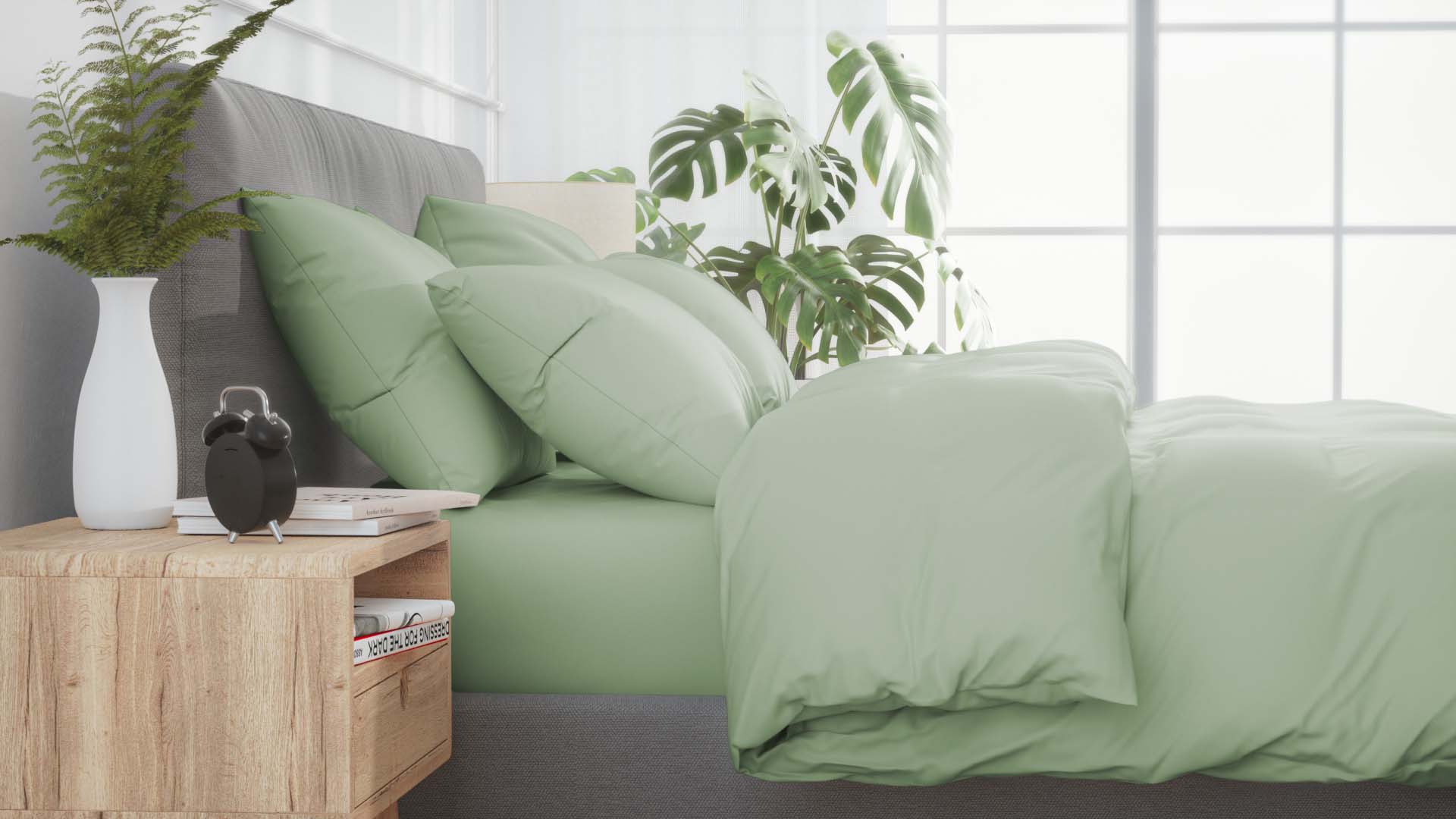 luxury-bed-room-sateen-cotton-sheets-pastel-green
